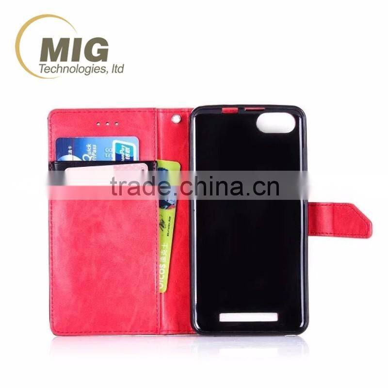 Double color PU wallet leather case with strap stand case with inside TPU cover free sample casefor iphone