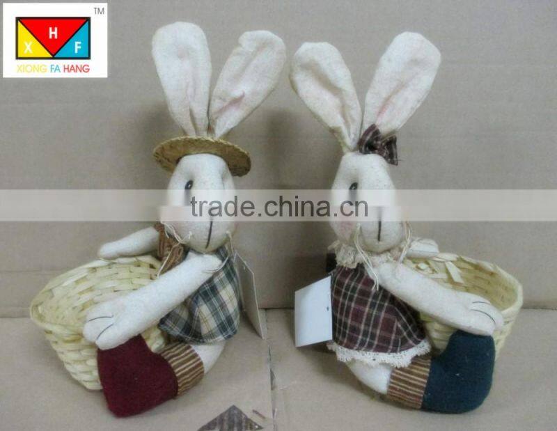 Wholesale Wire Plush Easter Decoration Rabbit /Bunny Basket