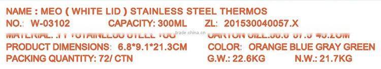 Wholesale Promotional double wall insulated vacuum stainless steel water bottle with portable rope