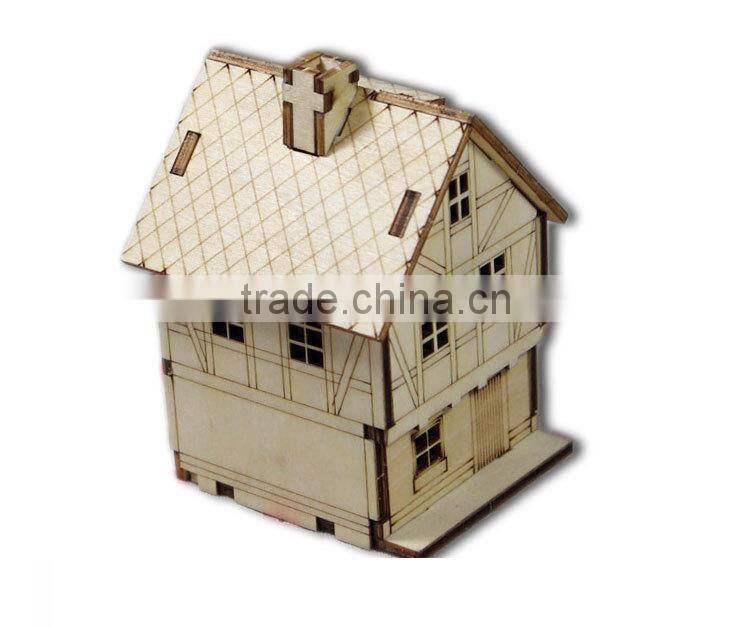 Piano and House Shape Wooden Puzzle Music Box