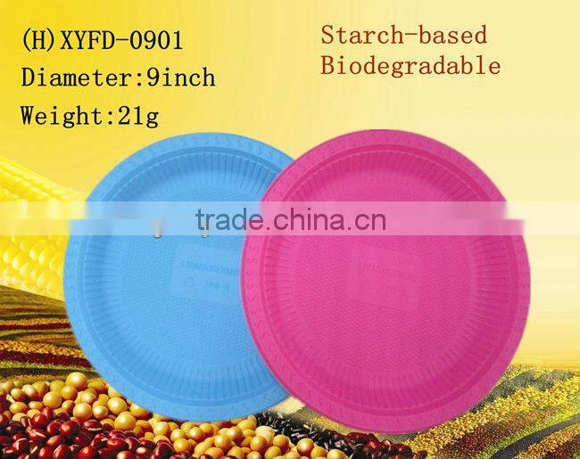 100% biodegradable disposable plastic dinner plate:XYFD-0903