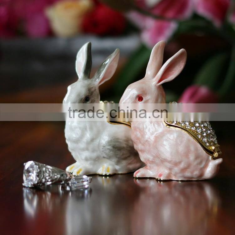 Best selling customized enamel rabbit pewter jewelry box