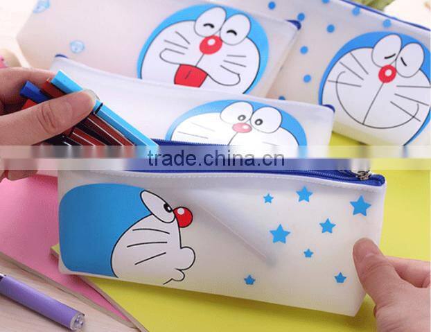 Promotion silicone rubber pencil case wtih cartoon printing