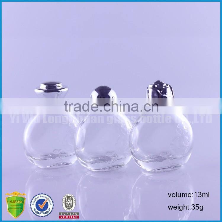 Clear Round Empty Liquid Glass Bottles 13ml with Child Proof Cap