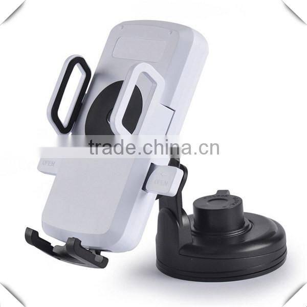 New products with holder stand 360 degree rotation mobile phone qi wireless car charger