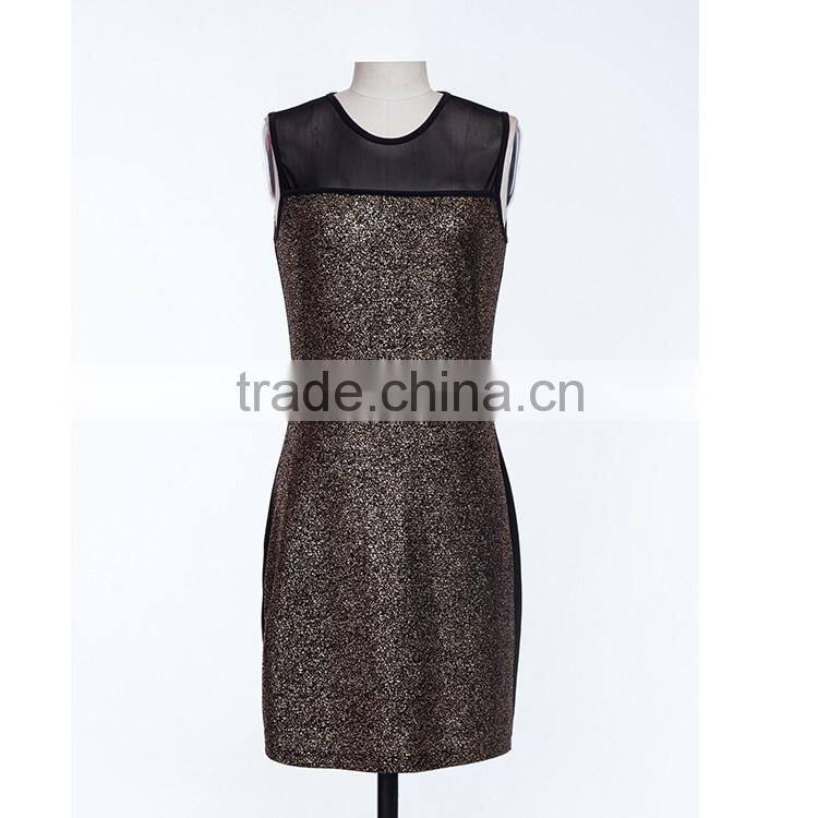 2016 guangzhou new arrival fashion designs western fashion dress sleeveless mini beautiful summer dress