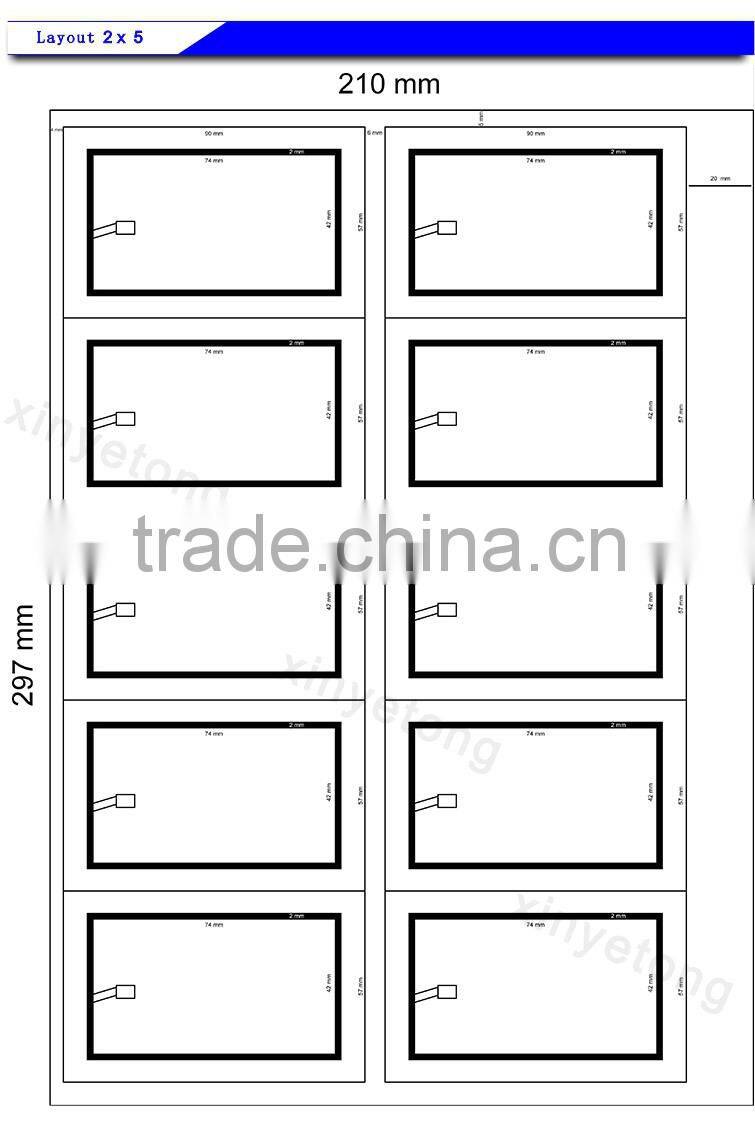 5x5 Layout 13.56MHZ Classic 1k RFID Inlay
