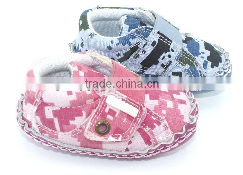Camouflage boat shape canvas baby prewalker shoes