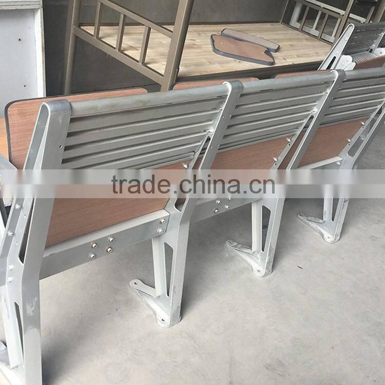 Cheap Aluminum Attached Folding College School Student Desk and Chair HXFD001