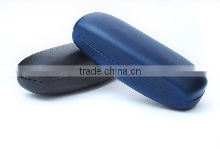Black Leather Hard Case Clam Shell For Eyeglass Sunglasses Reading Glasses