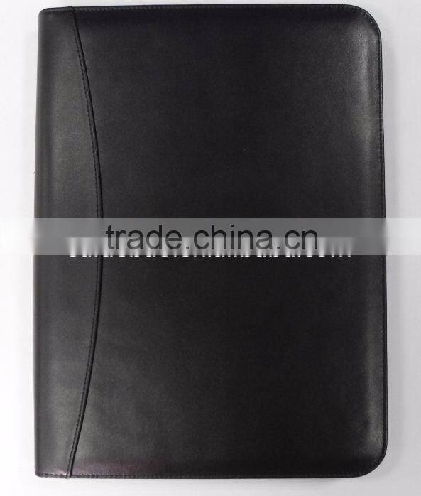 Cusom High quality PU leather a4 portfolio folder with notepad and calculator