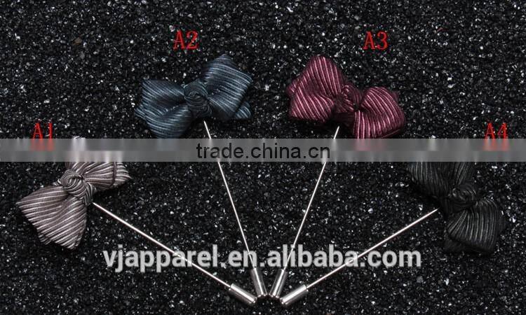 Men's Bow Tie Lapel Pin Handmade Bow Tie Cotton Red and White Boutonniere