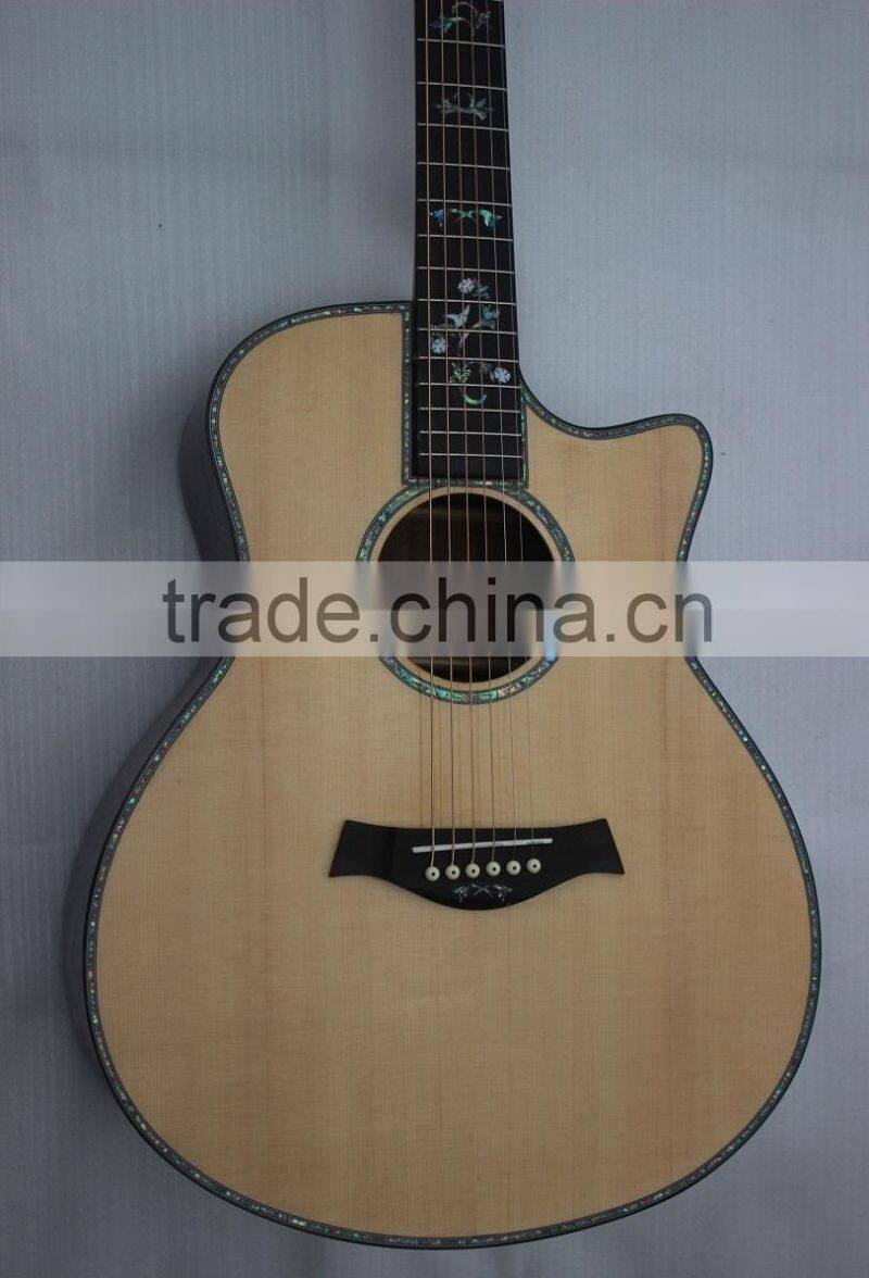 Weifang Rebon 39 size cutaway Taylo real abalone inlay acoustic guitar