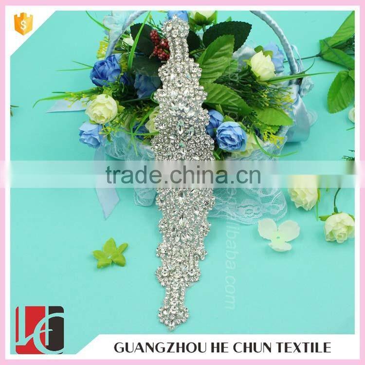 HC-3366 Hechun New Fancy Design Sewing Bling Bead Crystal Applique for Bride