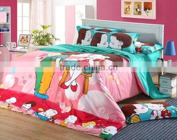 2015 Fashionable 100% Cotton Twill 3D Cartoon Printed Bedding Set