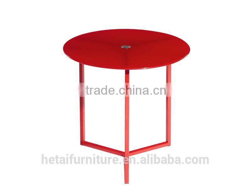 Small round glass coffee table, modern coffee shop small table