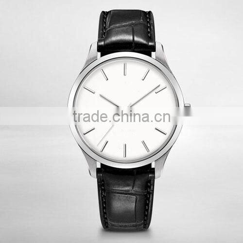 YB classic black luxury men watch stainless steel leather watch