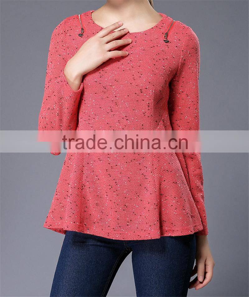 A-line Plus Size XXXL Fashion Cutting Blouse Design for Fat Women Tops