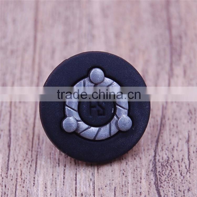 Unique fashion black gray round shirt cardigans shoe metal buttons