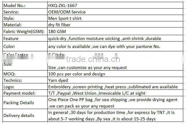 Hot Sales Color Combinations Dri Fit Men Sports t-shirt Crewnecks