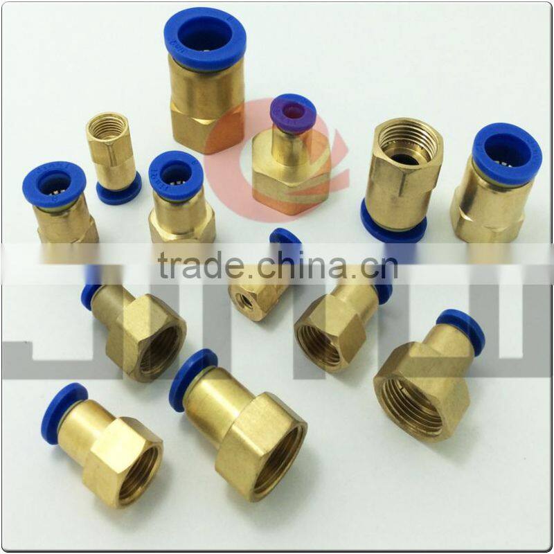 shipping from china one touch union straight female 10mm brass with nickel plated coupling