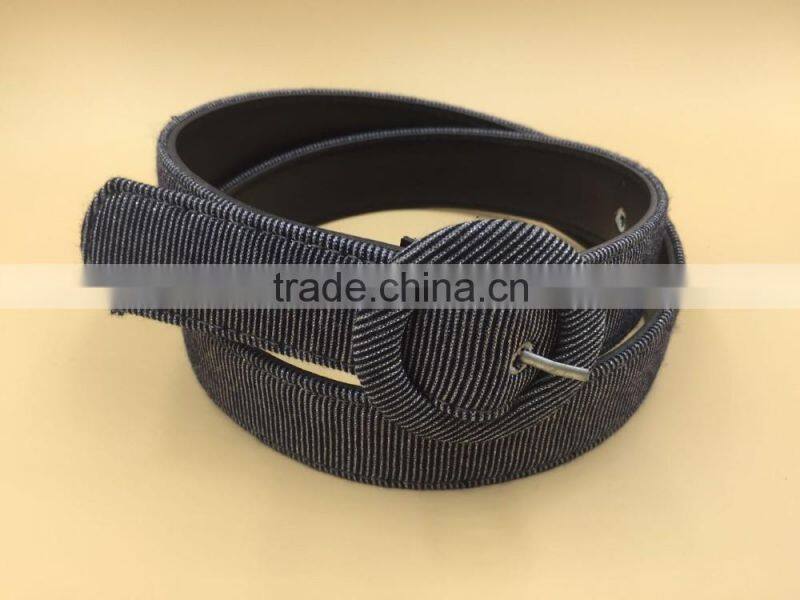 Fashion covered button buckle PU belt