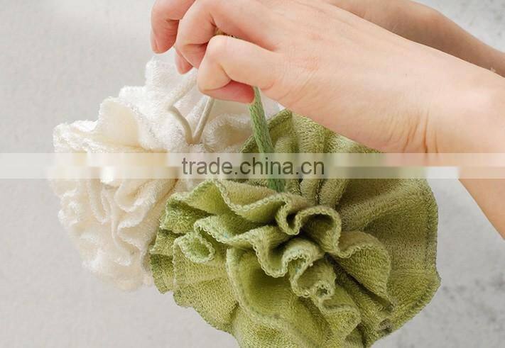 Bamboo Fiber Bath Sponge Bath Ball In Flower Shape
