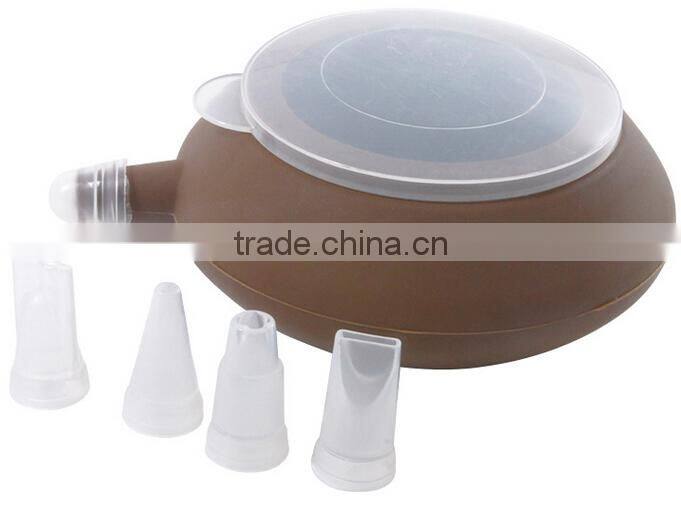 Ice Cream Pot With Three Silicone Piping Nozzles