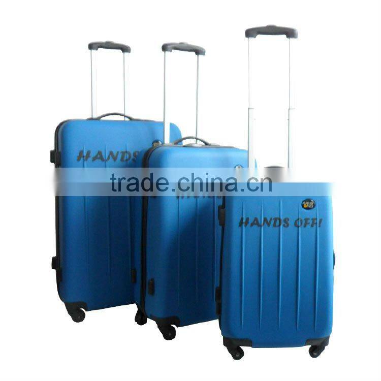 2014 china supplier New product 3pcs blue ABS elastic paint suitcase/luggage and bags/travel bags and luggages