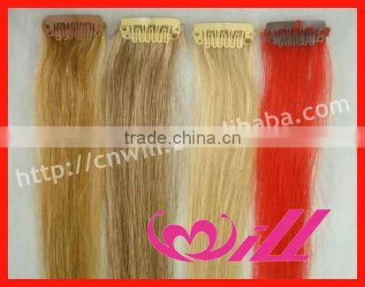 High Quality Pretty One Piece Red Clip In Hair Cheap Remy Hair Extension Clip Human Hair