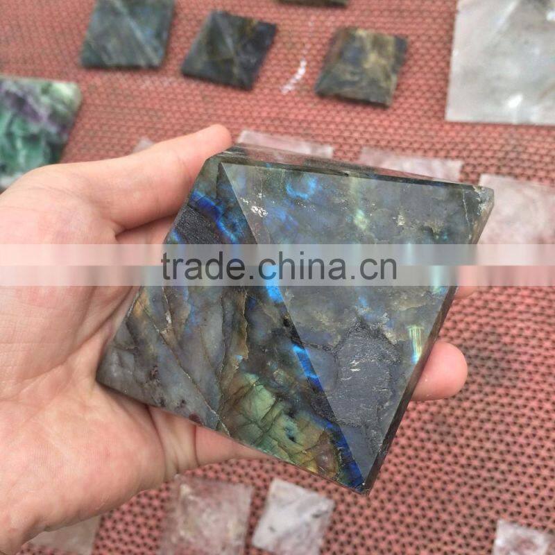 Natural High Quality Labradorite Stone Pyramid Decor