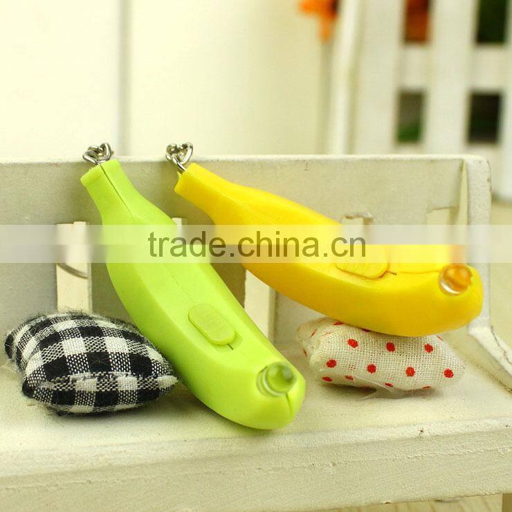 Fashion cute cartoon red led banana keychain