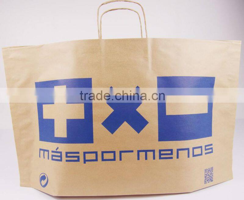 Brown kraft paper bags new easy bags flexo printing with oil polish for sports
