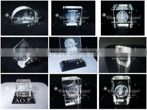 Cube 3D Laser Engraving Crystal Gifts For Dancer Favors Souvenior