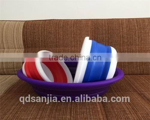 Small Round Floding Plastic Fruit Basket Convenient Water Basin