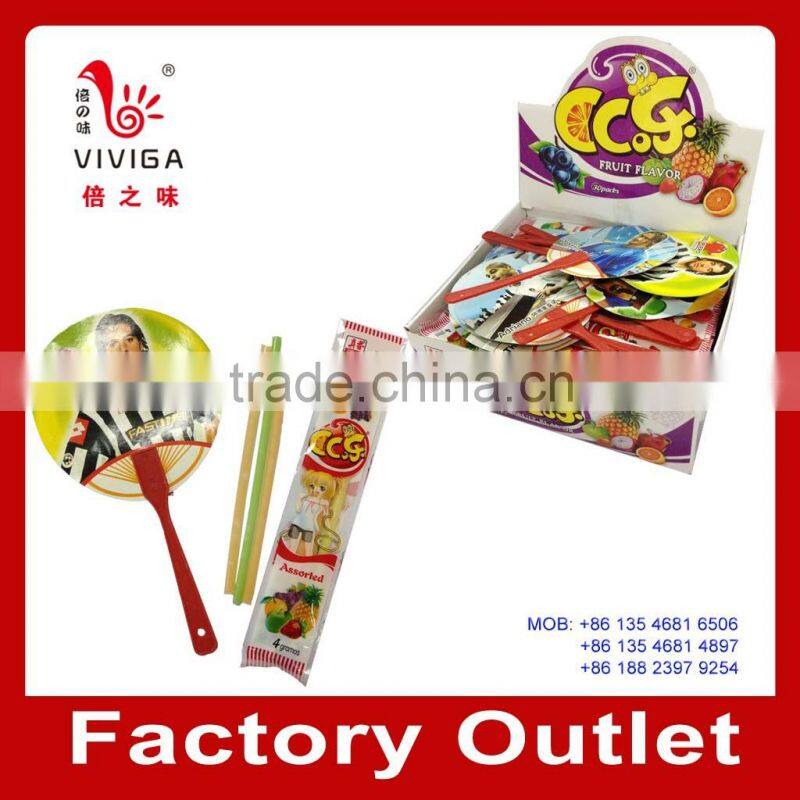 CC stick candy with fan toy