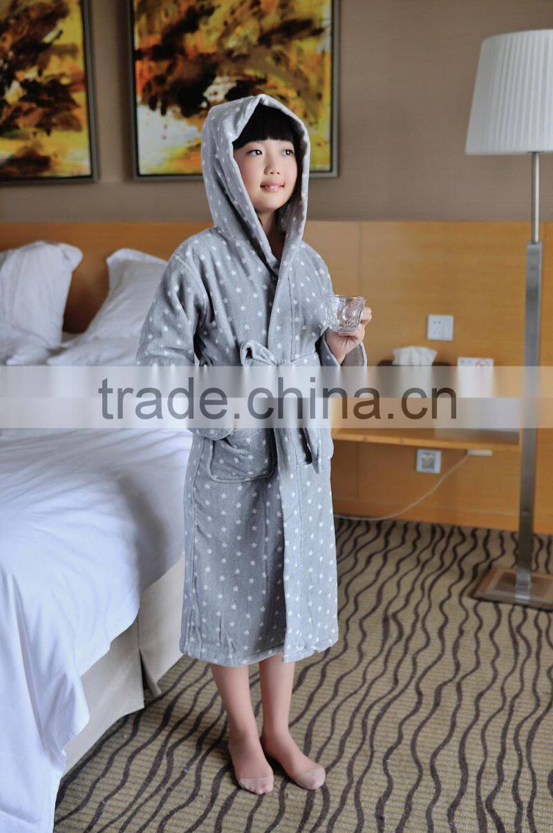 Printed Microfiber Hooded bathrobe Child bathrobe