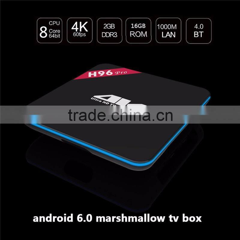 wireless for smart H96 Pro Amlogic S912 2g ram 16g rom Octa Core android 6.0 tv box Kodi17.0