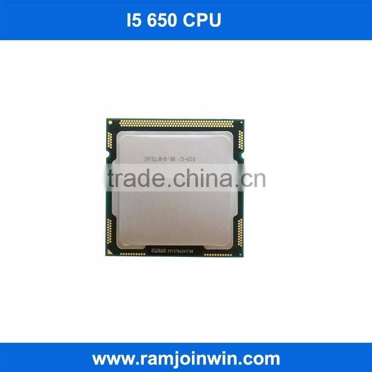 Free sample 2.5 GT/s DMI LGA 1156 Socket Type i5 650 core cpu processor