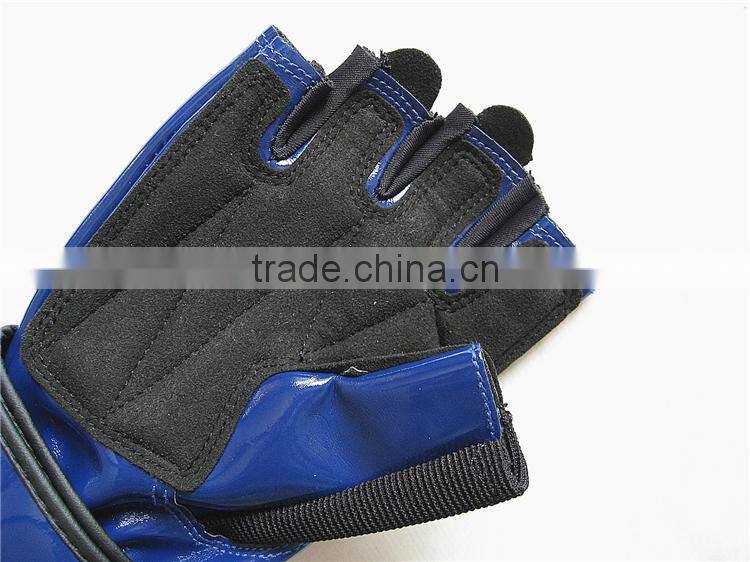Wholesale Fashion Black Pu And Microfiber Leather Gym Gloves Fingerless Gloves Men