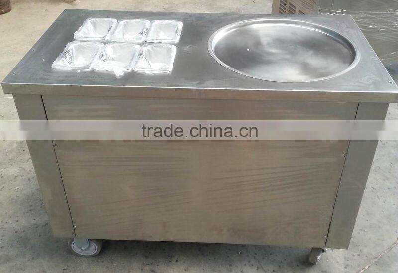 single round pan factory supply fried ice cream roll machine wtih cheap price shipping to seaport