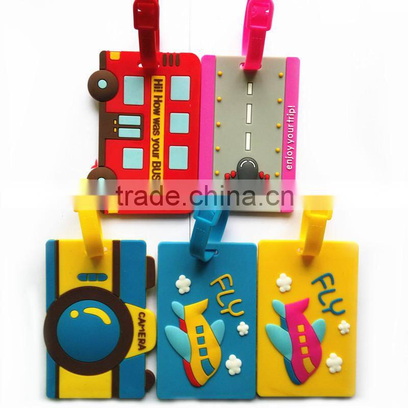 OEM Cartoon promotion gifts pvc custom shape luggage tag