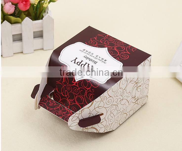 chocolate colour paper cake box with handle cracker box Mousse box