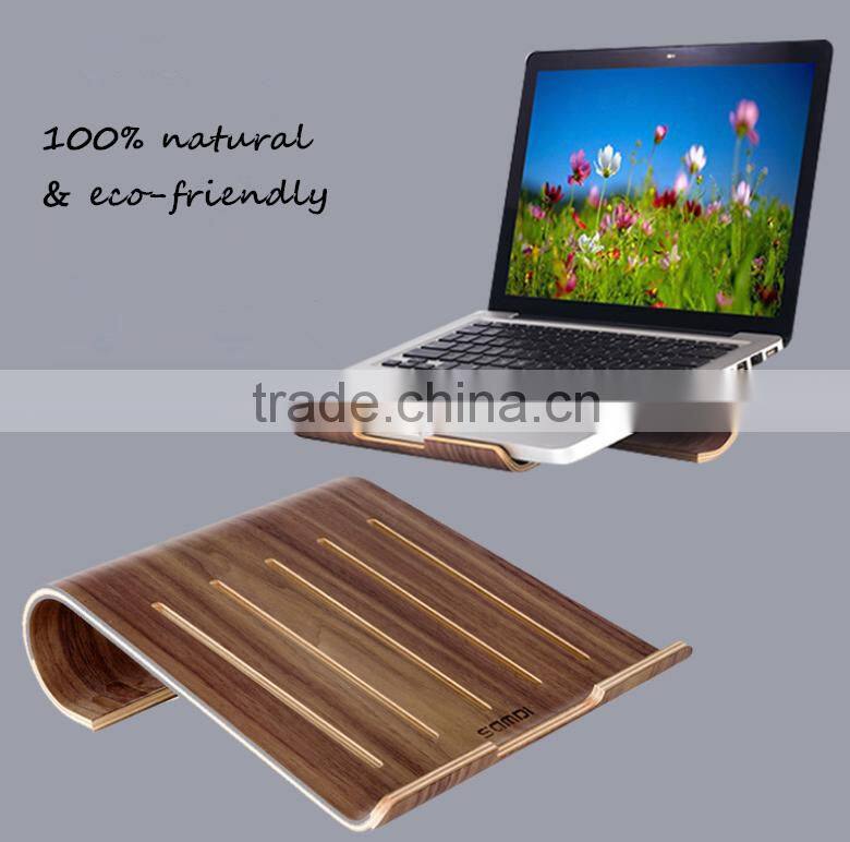 Hot selling laptop wood holder for macbook, tablet wood stand holder