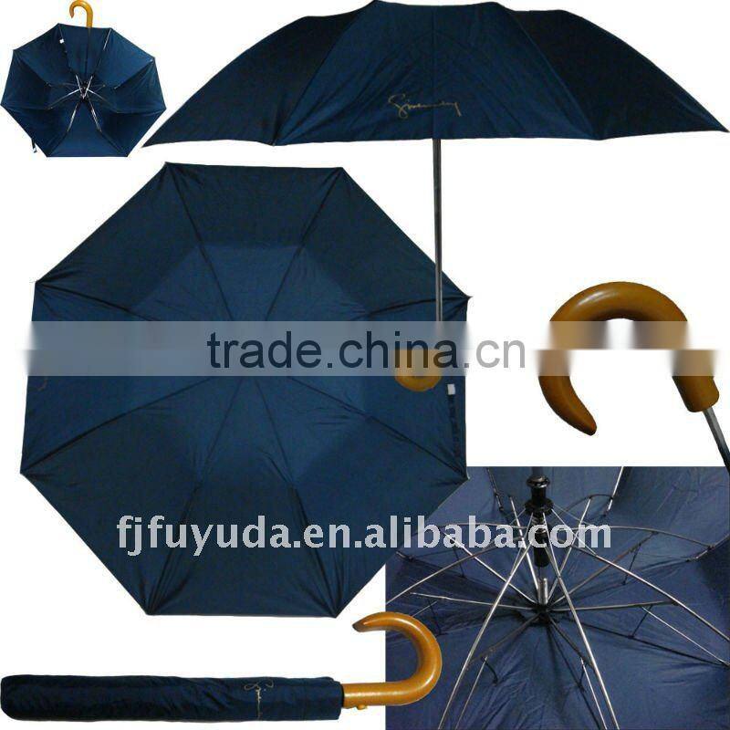 black auto 2 folding advertising golf umbrella