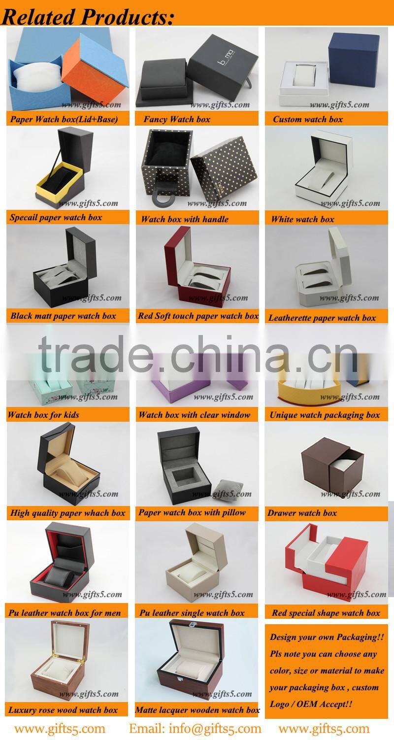 Unique custom watch box packaing with metal plate Logo