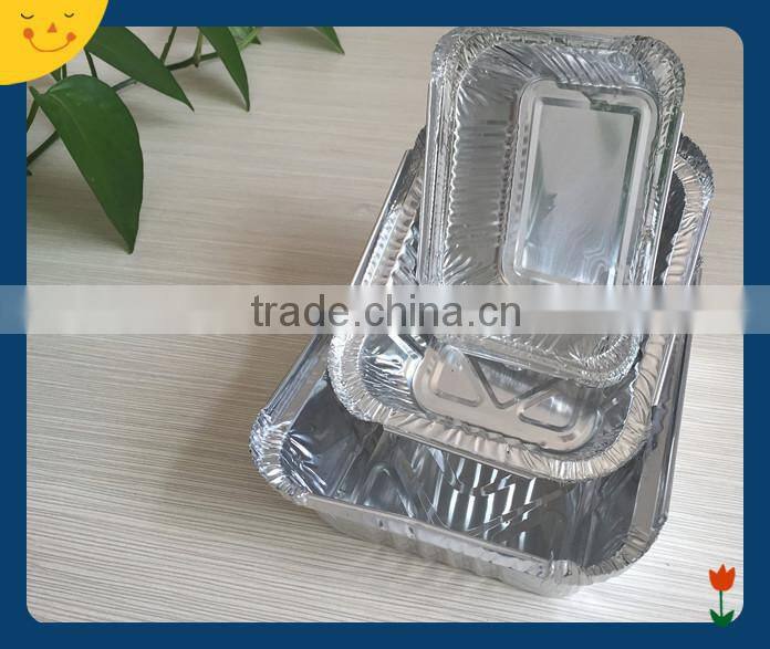 Disposable single food packing aluminum foil container