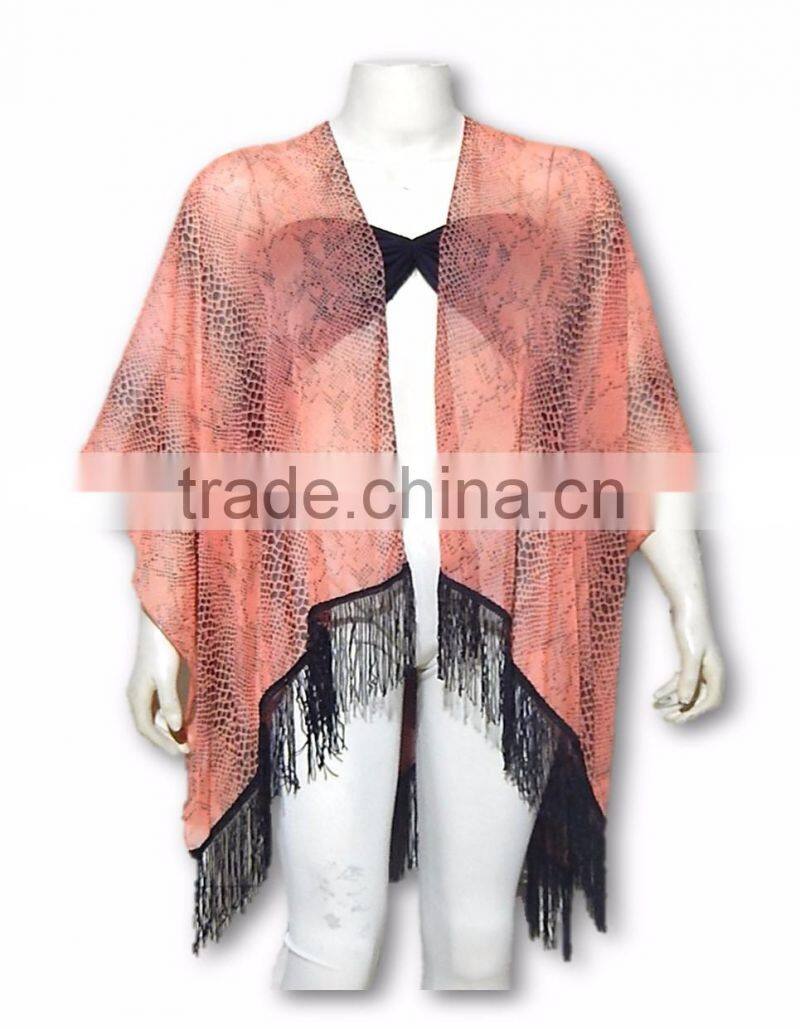 printed poly chiffon beach wear