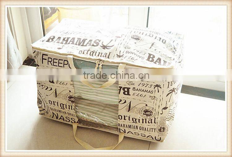 reminiscent england style cotton and linen quilt storage bag with pvc window