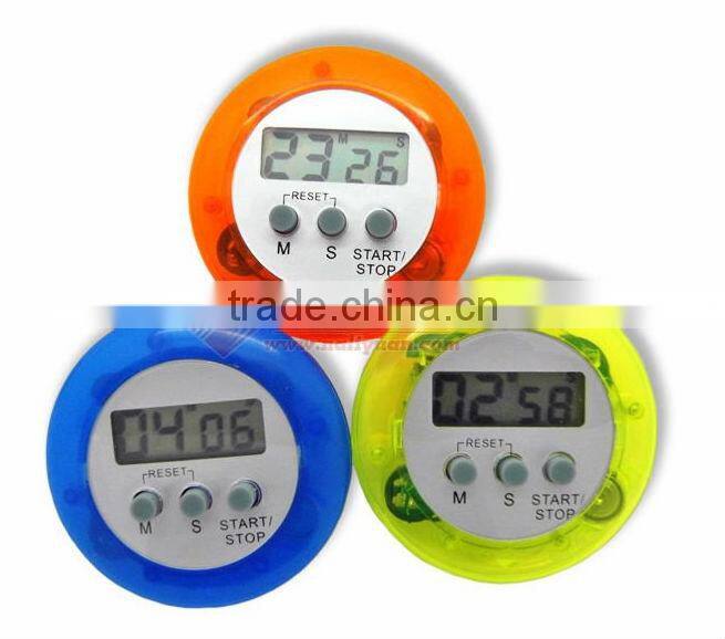 Hot sales colorful digital round shape kitchen timer for promotion